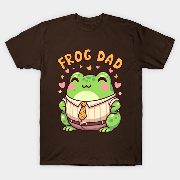 Kawaii Frog Dad Cute Toad Lover Father T-Shirt by Cuteness Klub